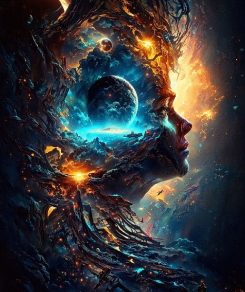 The inner world of the imagination formed by our karma