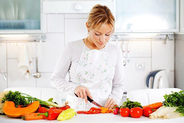 Cooking with fresh vegetables